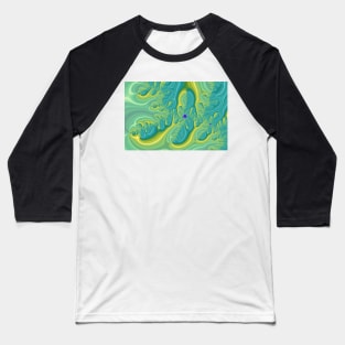 Colourful Fractal Waves Baseball T-Shirt